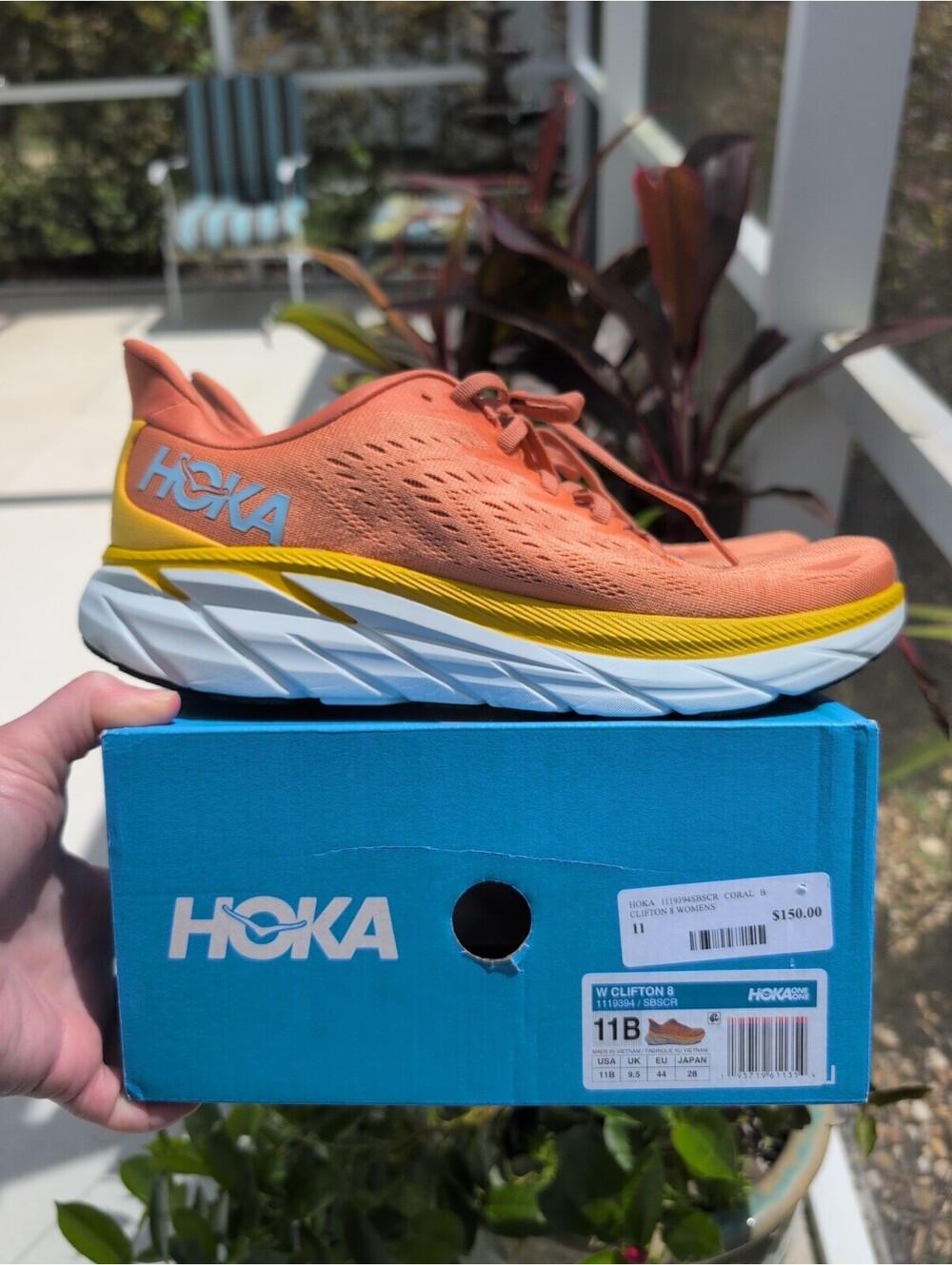 Hoka One One Clifton 8 Women's Size 11 B Running Walking Sneakers Coral RARE